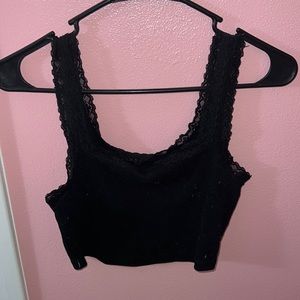 Cropped Black Tank Top